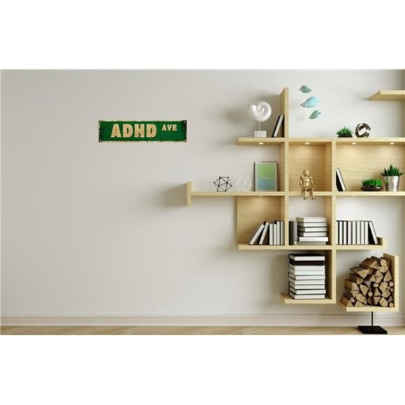 Funny ADHD Ave Man Cave Accessories Kitchen Signs Farmhouse Wall Decor Vintage - Picture 6 of 8